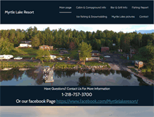 Tablet Screenshot of myrtlelakeresort.com